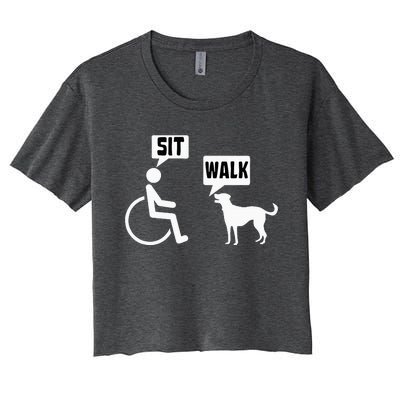 Funny Wheelchair Humor Joke For A Disability In A Wheelchair Women's Crop Top Tee