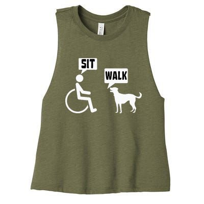 Funny Wheelchair Humor Joke For A Disability In A Wheelchair Women's Racerback Cropped Tank