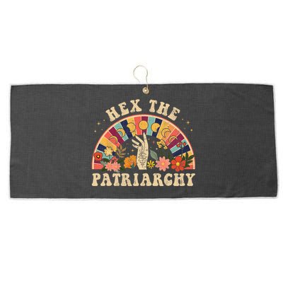 Feminist Witch Hex The Patriarchy Halloween Witch Vibes Large Microfiber Waffle Golf Towel