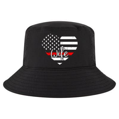 Firefighter Wife Heart Shape Us Flag Fire Fighter Spouse Gift Cool Comfort Performance Bucket Hat