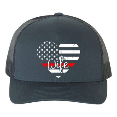 Firefighter Wife Heart Shape Us Flag Fire Fighter Spouse Gift Yupoong Adult 5-Panel Trucker Hat