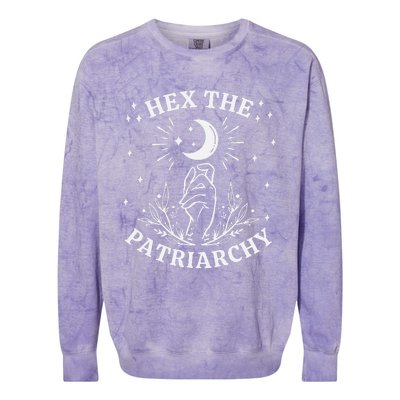 Feminist Witch Hex The Patriarchy Colorblast Crewneck Sweatshirt