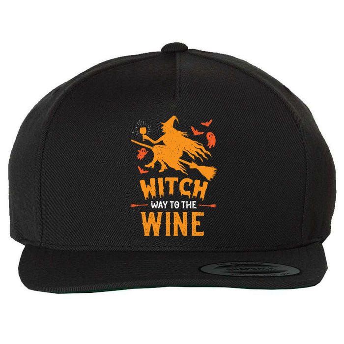 Funny Witch Halloween Costume. Witch Way To The Wine Wool Snapback Cap