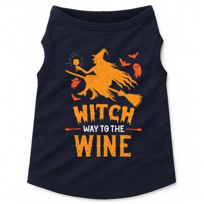 Funny Witch Halloween Costume. Witch Way To The Wine Doggie Tank