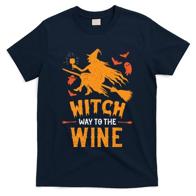 Funny Witch Halloween Costume. Witch Way To The Wine T-Shirt