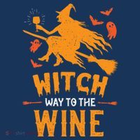 Funny Witch Halloween Costume. Witch Way To The Wine Button