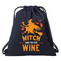 Funny Witch Halloween Costume. Witch Way To The Wine Drawstring Bag
