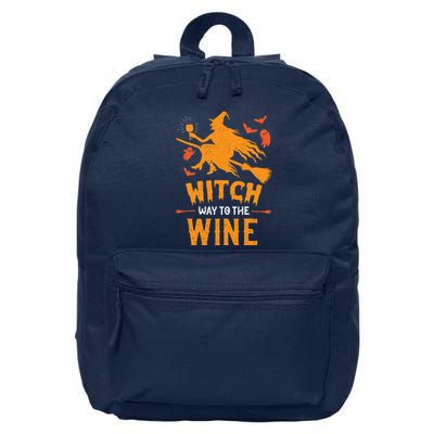 Funny Witch Halloween Costume. Witch Way To The Wine 16 in Basic Backpack