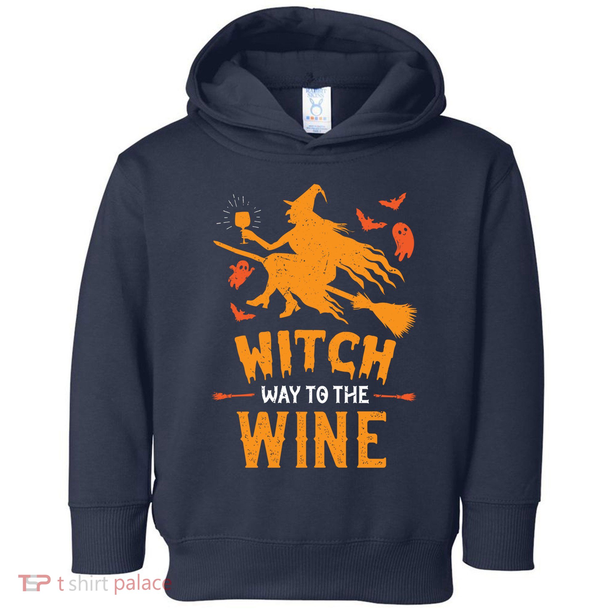 Funny Witch Halloween Costume. Witch Way To The Wine Toddler Hoodie