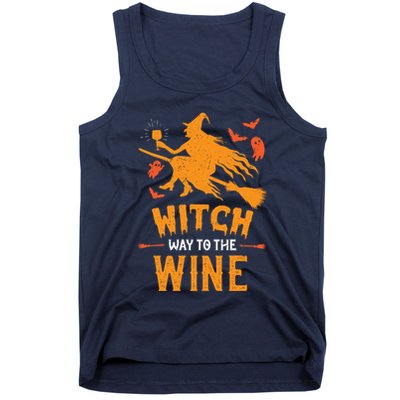 Funny Witch Halloween Costume. Witch Way To The Wine Tank Top
