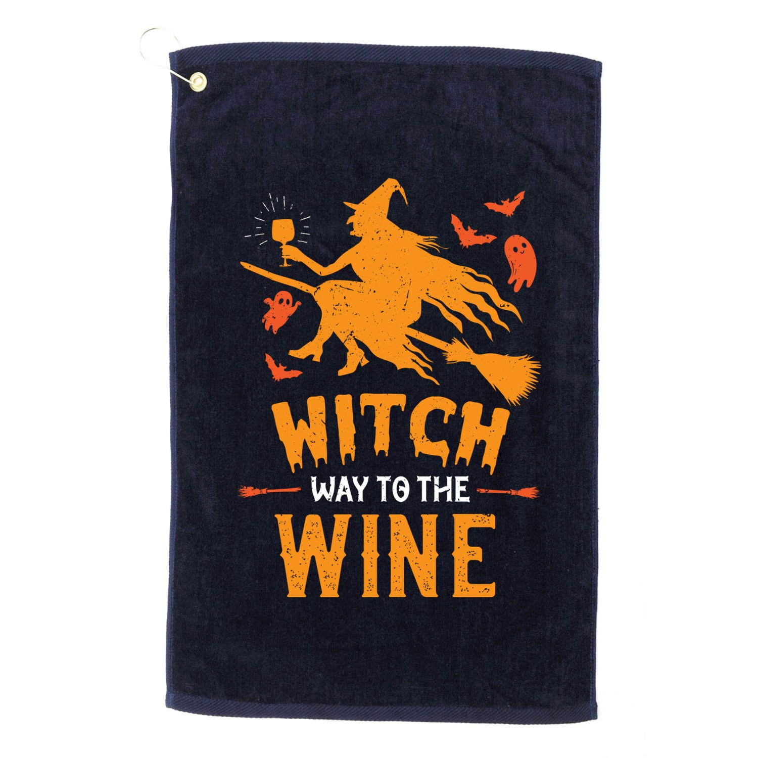 Funny Witch Halloween Costume. Witch Way To The Wine Golf Towel