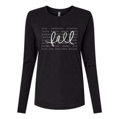 Fall Word Hello Fall Autumn Womens Cotton Relaxed Long Sleeve T-Shirt