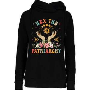 Feminist Witch Hex The Patriarchy Halloween Witch Vibes Womens Funnel Neck Pullover Hood