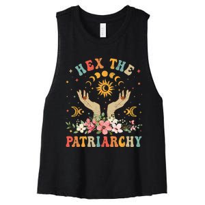 Feminist Witch Hex The Patriarchy Halloween Witch Vibes Women's Racerback Cropped Tank