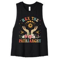 Feminist Witch Hex The Patriarchy Halloween Witch Vibes Women's Racerback Cropped Tank