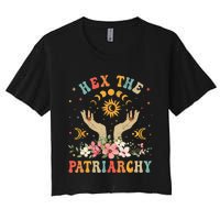 Feminist Witch Hex The Patriarchy Halloween Witch Vibes Women's Crop Top Tee