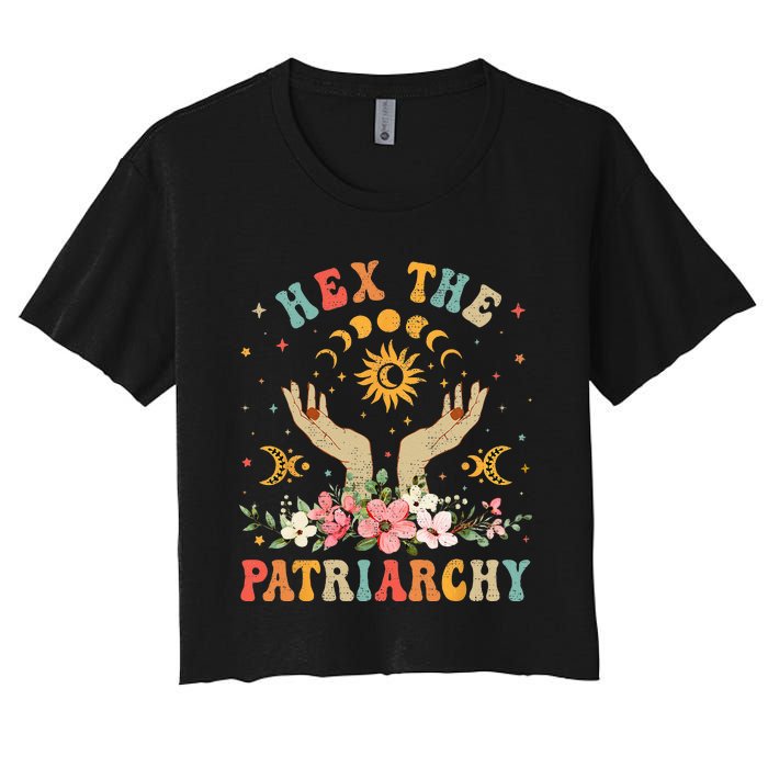 Feminist Witch Hex The Patriarchy Halloween Witch Vibes Women's Crop Top Tee