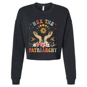 Feminist Witch Hex The Patriarchy Halloween Witch Vibes Cropped Pullover Crew