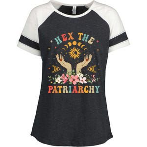 Feminist Witch Hex The Patriarchy Halloween Witch Vibes Enza Ladies Jersey Colorblock Tee