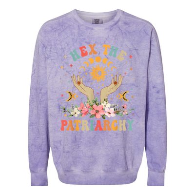 Feminist Witch Hex The Patriarchy Halloween Witch Vibes Great Gift Colorblast Crewneck Sweatshirt