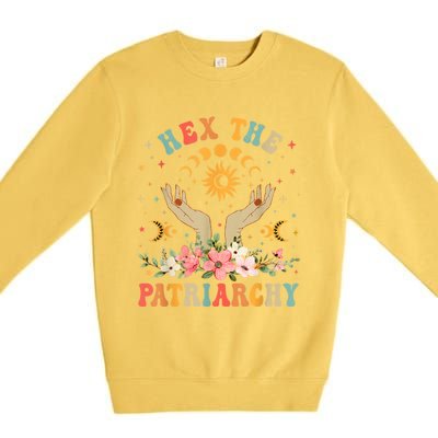 Feminist Witch Hex The Patriarchy Halloween Witch Vibes Great Gift Premium Crewneck Sweatshirt