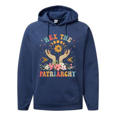 Feminist Witch Hex The Patriarchy Halloween Witch Vibes Great Gift Performance Fleece Hoodie