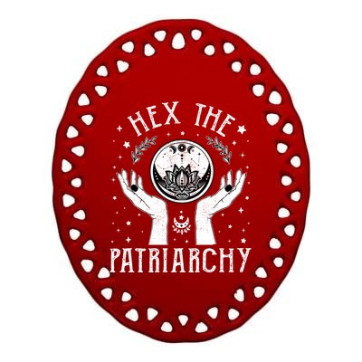 Feminist Witch Hex The Patriarchy Halloween Witch Vibes Great Gift Ceramic Oval Ornament