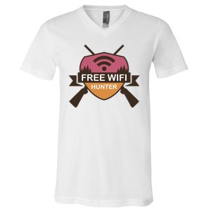 Free Wifi Hunter V-Neck T-Shirt