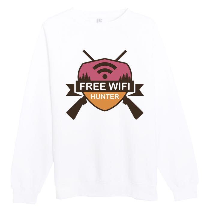 Free Wifi Hunter Premium Crewneck Sweatshirt