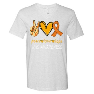 Funny Wolf Hirschhorn Syndrome Awareness Day V-Neck T-Shirt