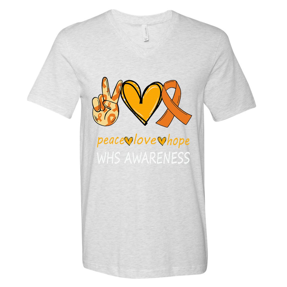 Funny Wolf Hirschhorn Syndrome Awareness Day V-Neck T-Shirt