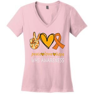 Funny Wolf Hirschhorn Syndrome Awareness Day Women's V-Neck T-Shirt