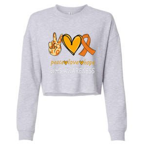 Funny Wolf Hirschhorn Syndrome Awareness Day Cropped Pullover Crew