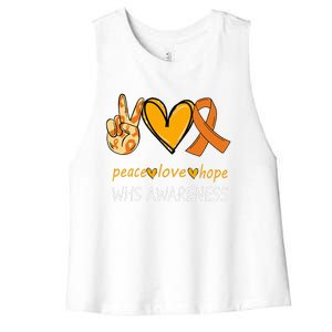 Funny Wolf Hirschhorn Syndrome Awareness Day Women's Racerback Cropped Tank