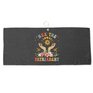 Feminist Witch Hex The Patriarchy Halloween Witch Vibes Large Microfiber Waffle Golf Towel