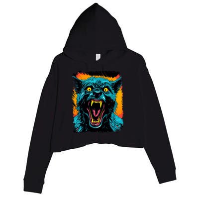 Frightnightfits Werewolf Halloween Crop Fleece Hoodie