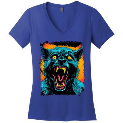 Frightnightfits Werewolf Halloween Women's V-Neck T-Shirt