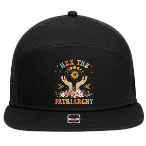 Feminist Witch Hex The Patriarchy Halloween 7 Panel Mesh Trucker Snapback Hat