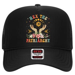 Feminist Witch Hex The Patriarchy Halloween High Crown Mesh Back Trucker Hat