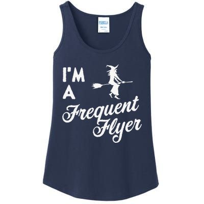 Funny Women Halloween Im A Frequent Flyer Witch Ladies Essential Tank