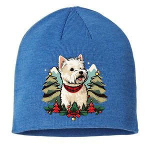 Festive West Highland White Terrier Santa Claus for Christmas Sustainable Beanie