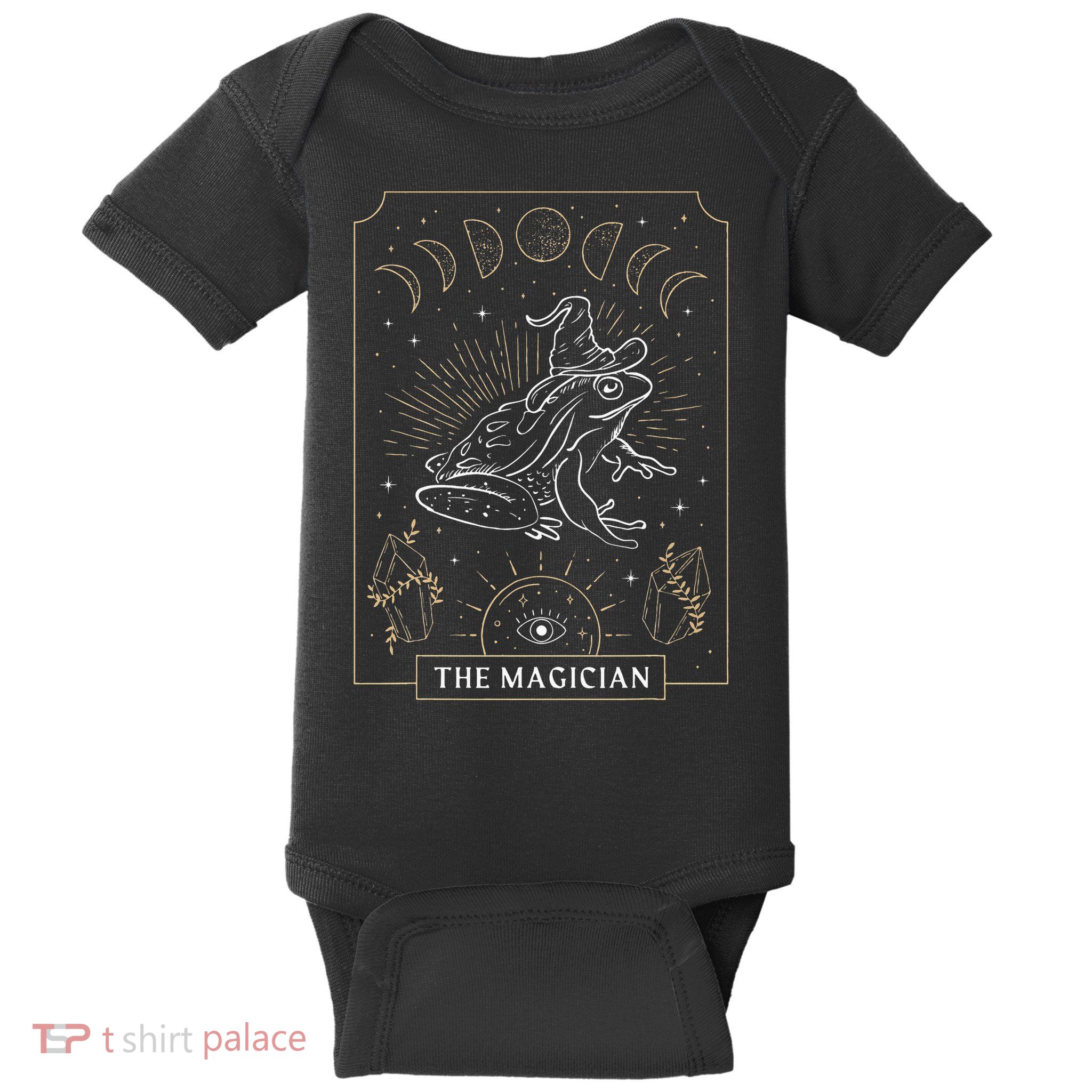 Frog Wizard Hat Moon Dark Academia Aesthetic Cottagecore Baby Bodysuit