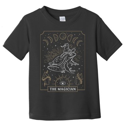 Frog Wizard Hat Moon Dark Academia Aesthetic Cottagecore Toddler T-Shirt