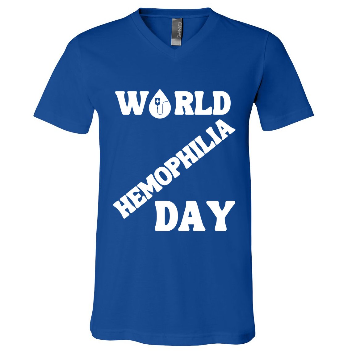 Funny World Hemophilia Day Great Gift V-Neck T-Shirt