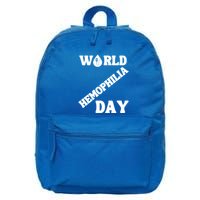 Funny World Hemophilia Day Great Gift 16 in Basic Backpack