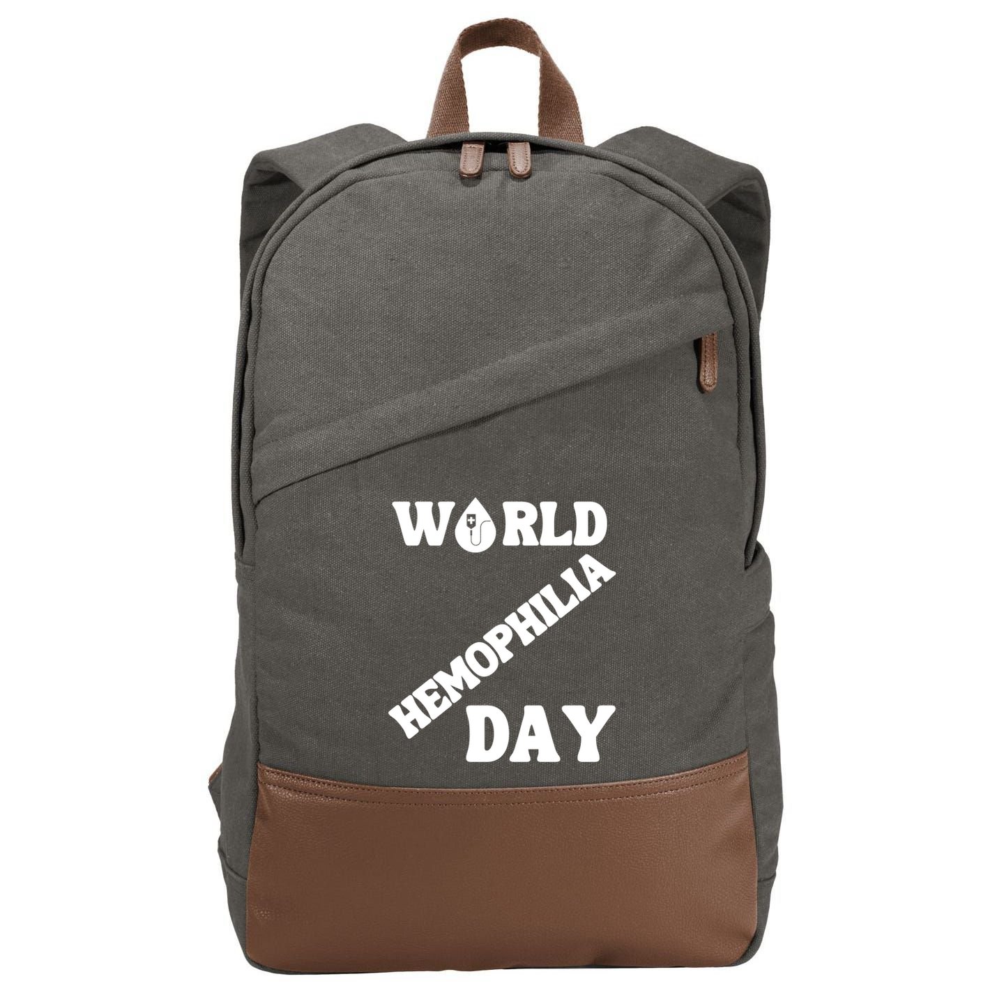 Funny World Hemophilia Day Great Gift Cotton Canvas Backpack