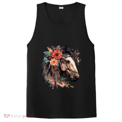 Floral Wild Horse Country Horse Riding Meaningful Gift PosiCharge Competitor Tank