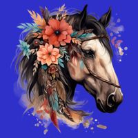 Floral Wild Horse Country Horse Riding Meaningful Gift Baby Bodysuit