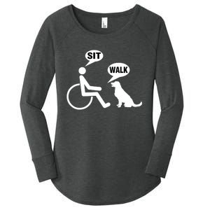 Funny Wheelchair Humor Joke For A Disability In A Wheelchair Women's Perfect Tri Tunic Long Sleeve Shirt