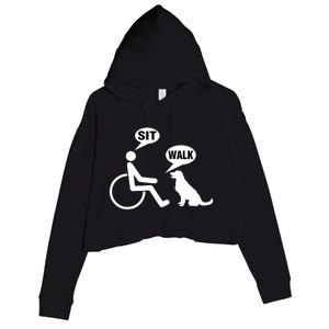 Funny Wheelchair Humor Joke For A Disability In A Wheelchair Crop Fleece Hoodie